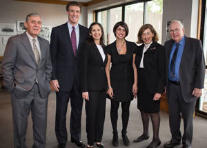 Einstein's Dean Allen M. Spiegel, M.D., with members of the Ullmann family (from left) Steven Schneider, Nancy Ullmann-Schneider, Nicole Ullmann, Lucia Ullmann and family friend Bill Mazo